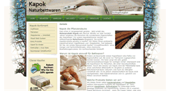 Desktop Screenshot of kapok.naturbettwaren.eu